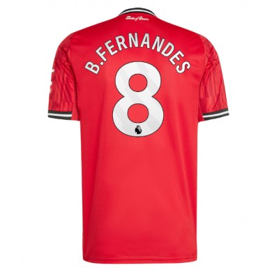 Moški Nogometni dresi Manchester United Bruno Fernandes #8 Domači 2025-26 Kratek Rokav Moški Nogometni dresi Manchester United Bruno Fernandes #8 Domači 2025-26 Kratek Rokav